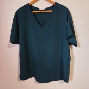EUC ENTRO TEAL V NECK TEE SIZE S/ M